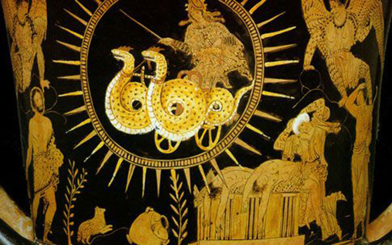 Medea Fled from Corinth After Killing Her Children.
